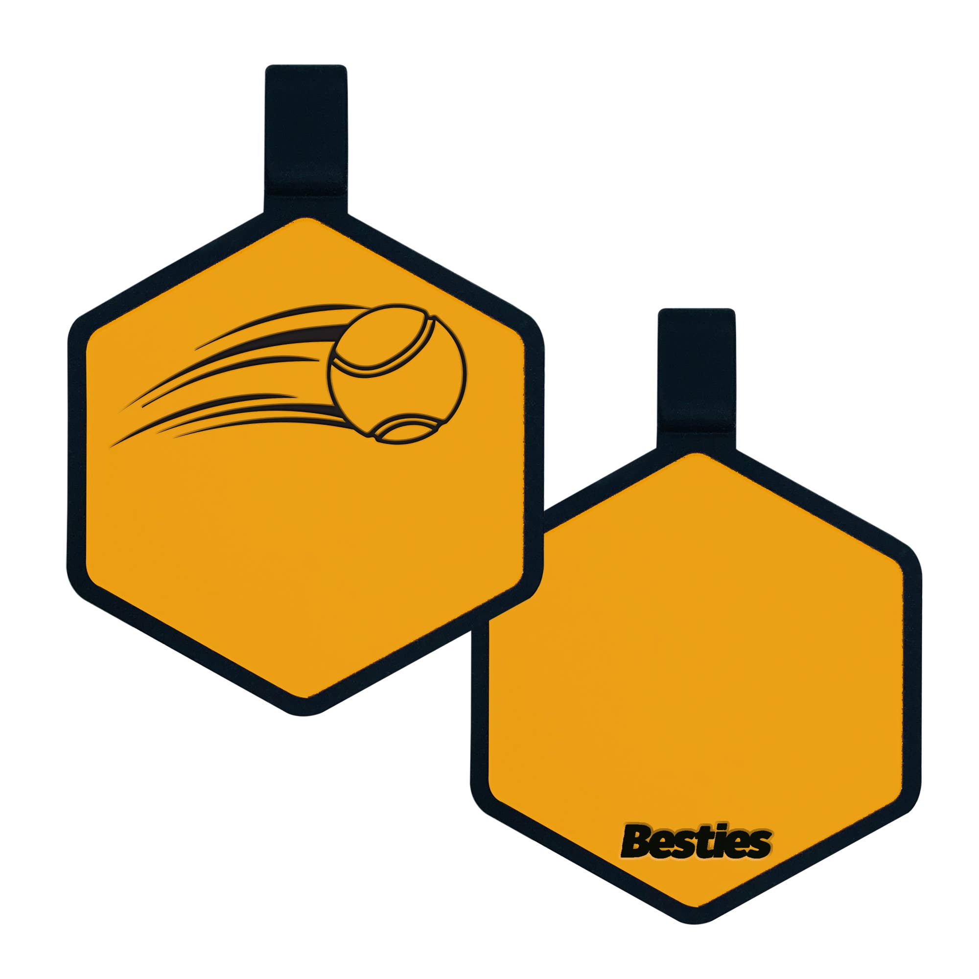 Besties Pets - Tennis Ball Silicone Dog ID Tag: Aqua