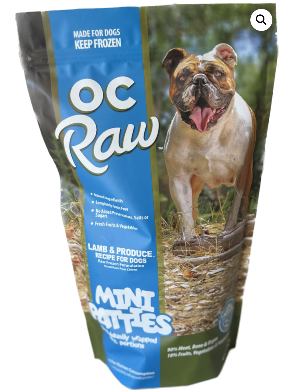 OC Raw- LAMB & PRODUCE ~ 4# MINI PATTIES