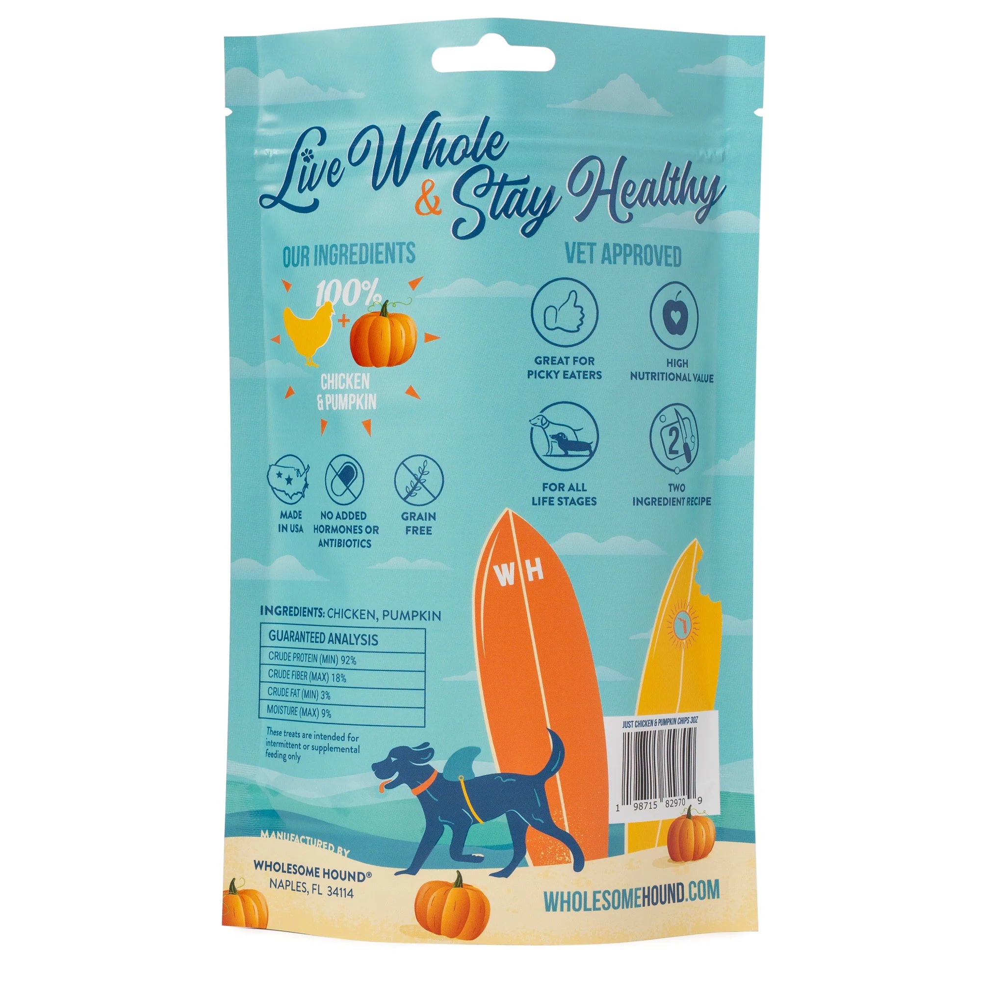 Wholesome Hound- Just Chicken & Pumpkin Chips (3oz)