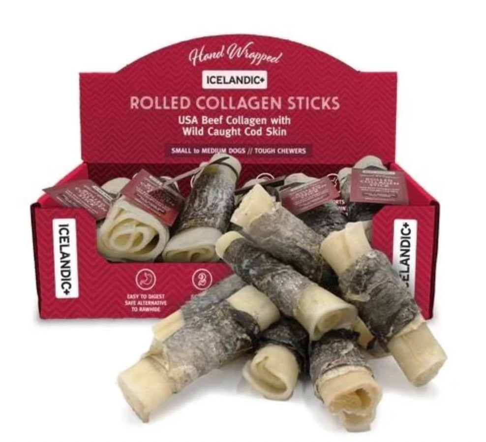 Beef Rolled Icelandic Collagen Stick "Chew Bar"