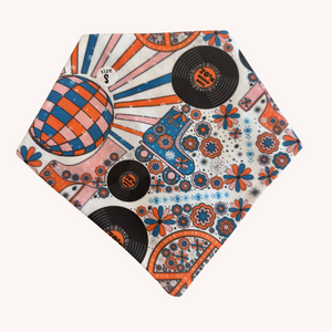 
            
                Load image into Gallery viewer, Sandy Pup Designs - Disco Rollerblade Groovy Dog Bandana
            
        