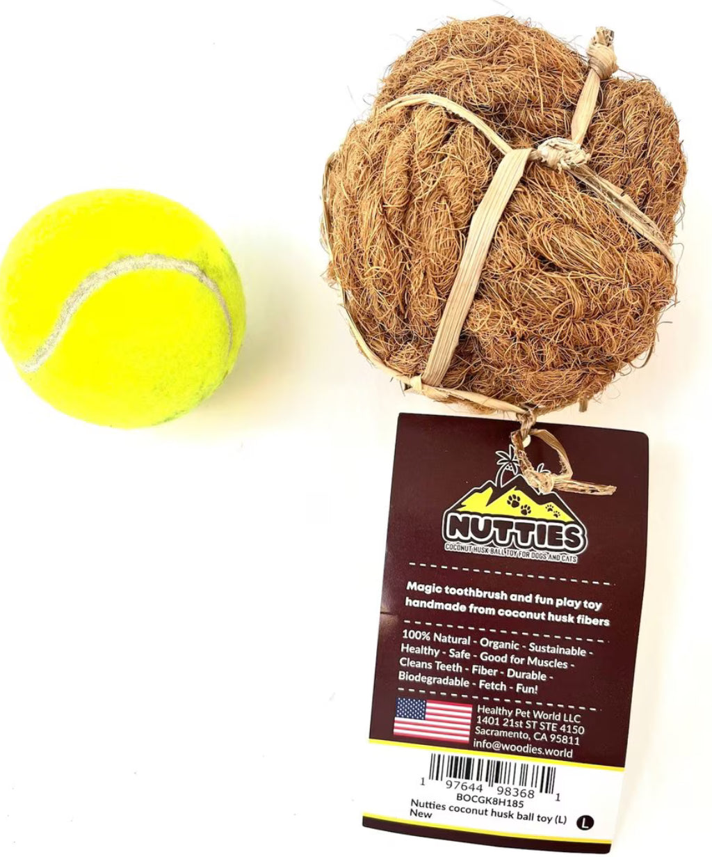 Nutties Coconut Fiber Ball Dog Chew Toy