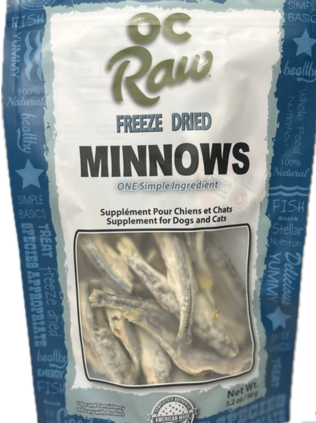 OC Raw- Freeze Dried Minnows (3.2oz)