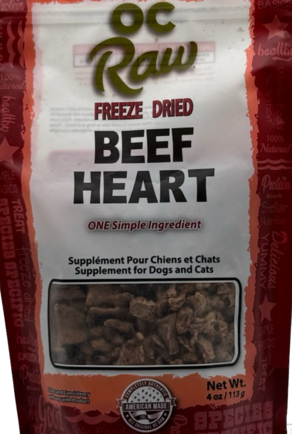OC Raw- Freeze Dried Beef Heart (4oz)