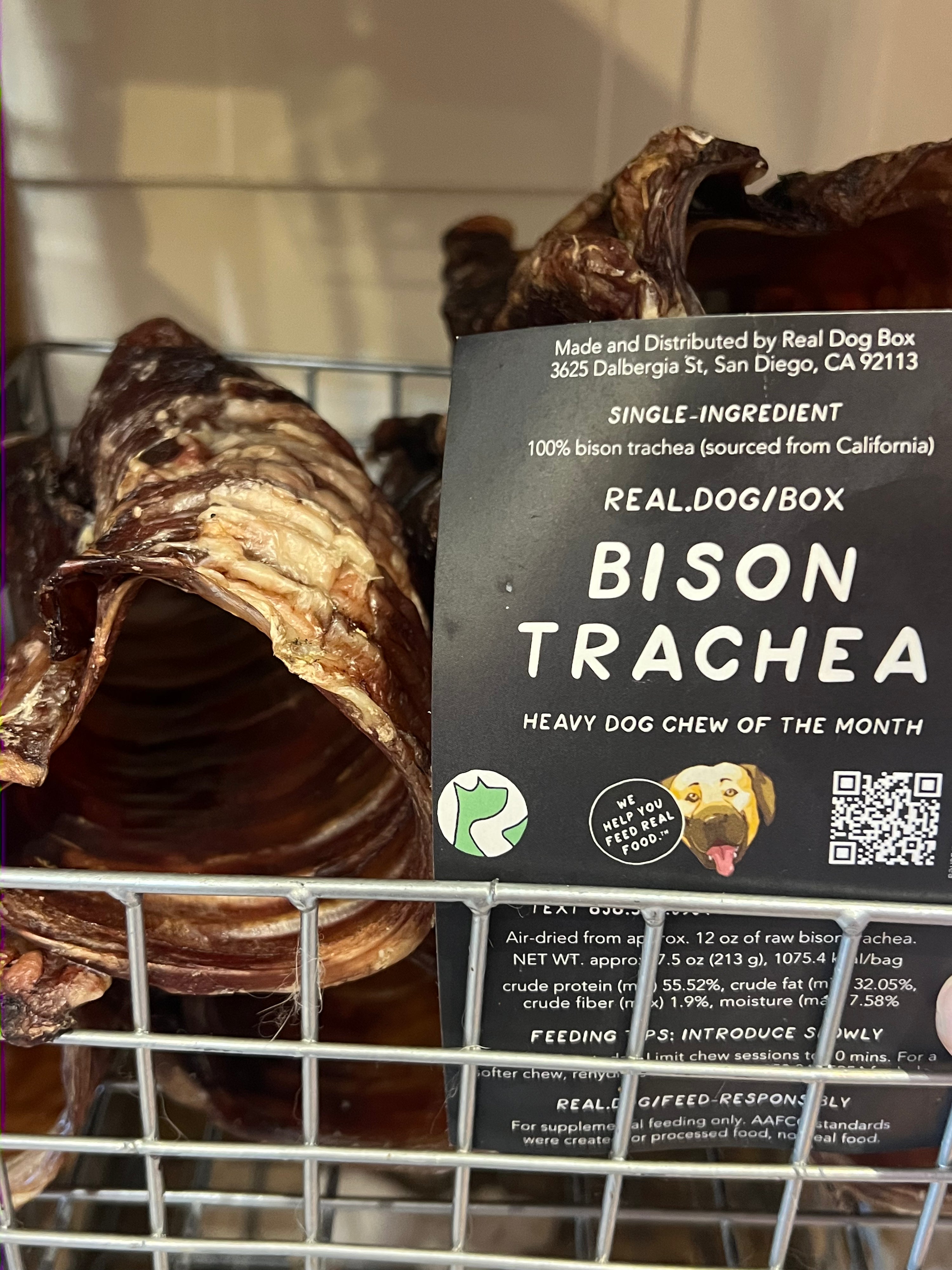 Real Dog Box- Bison Trachea