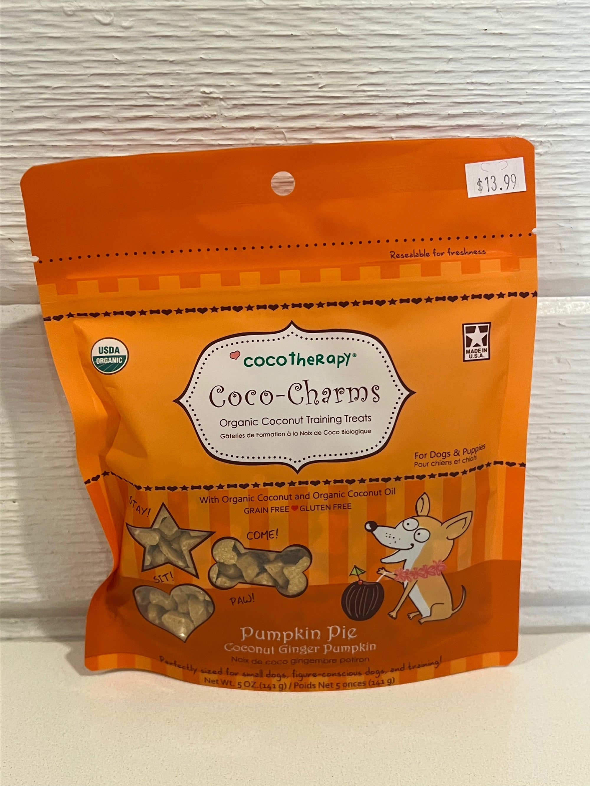 Cocotherapy Coco-Charms Training Treats Pumpkin Pie - Organic Training Treat for dogs