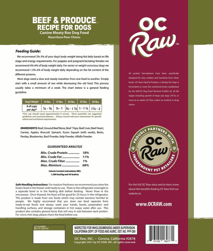 
                  
                    OC Raw Frozen Rox Beef + Produce 7lb
                  
                