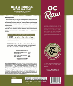 OC Raw Frozen Rox Beef + Produce 7lb