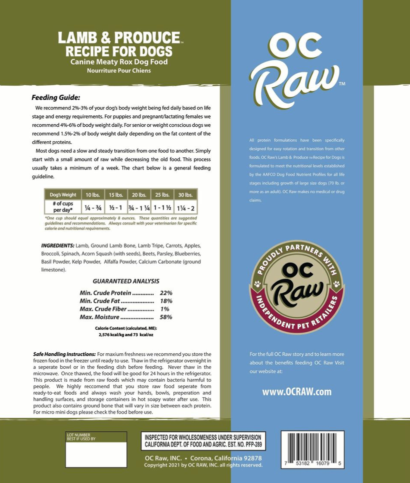 
                  
                    OC Raw Frozen Rox Lamb + Produce |
                  
                