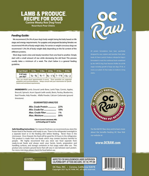 OC Raw Frozen Rox Lamb + Produce |