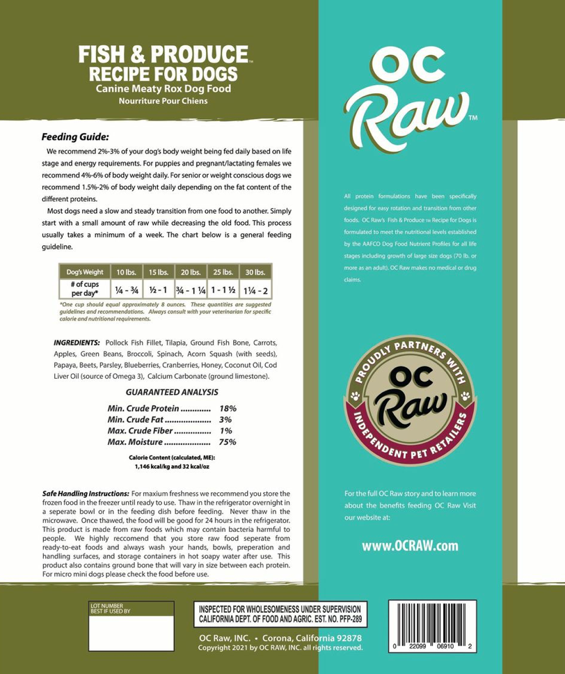 
                  
                    OC Raw Frozen Rox Fish + Produce |
                  
                