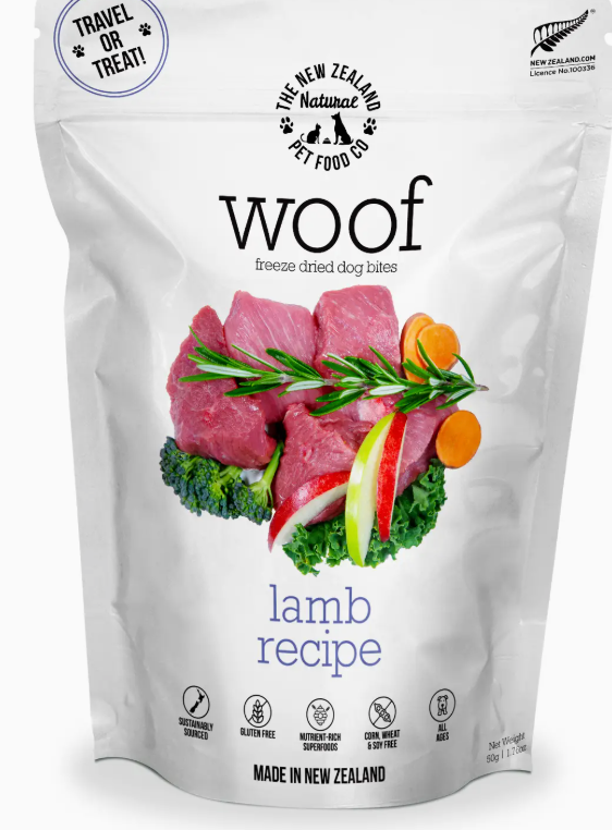 The New Zealand Natural Pet Food Co- Woof Lamb Freeze Dried Dog Food 1.76oz