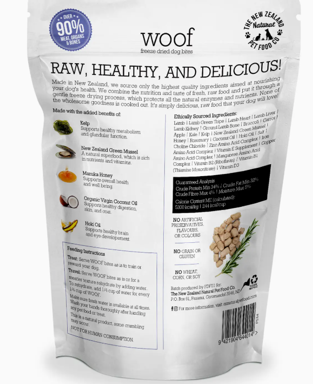 The New Zealand Natural Pet Food Co- Woof Lamb Freeze Dried Dog Food 1.76oz