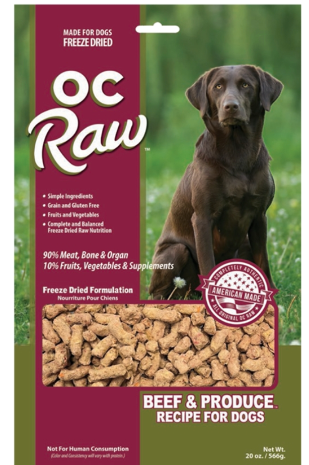 OC Raw- FREEZE-DRIED MEATY ROX BEEF & PRODUCE 20OZ
