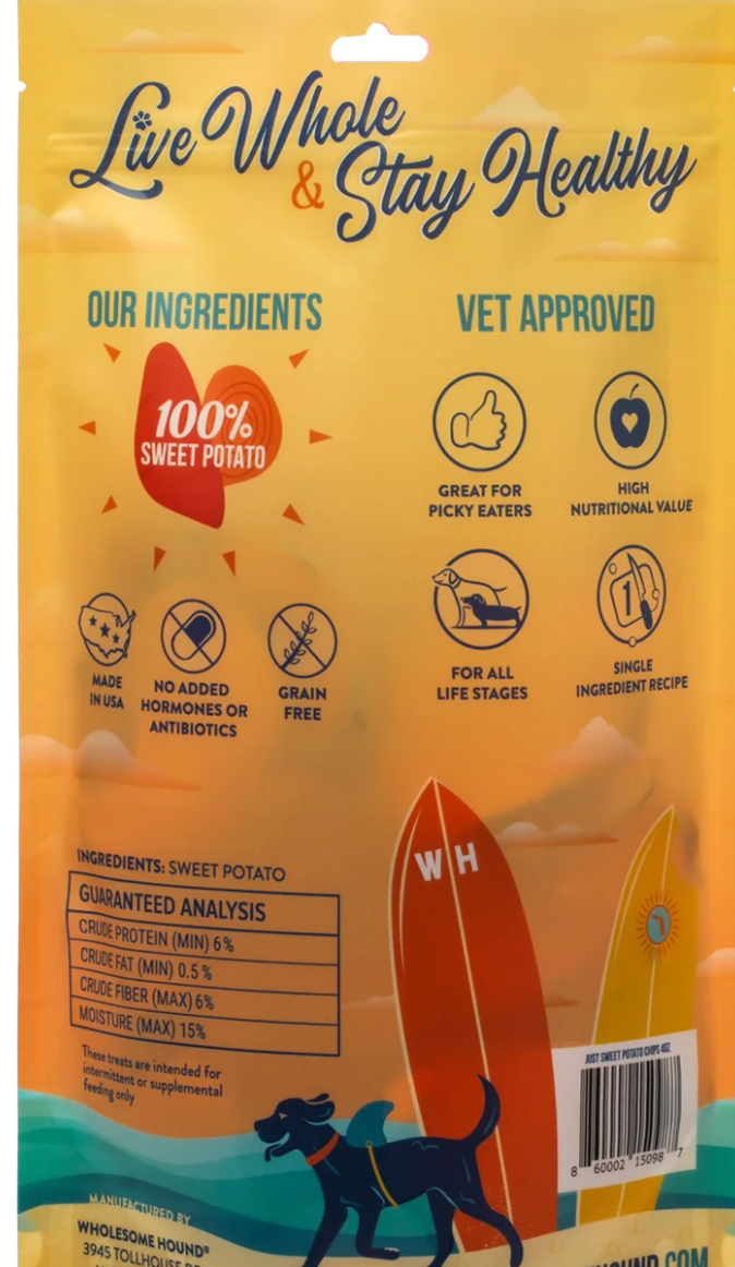 Wholesome Hound- Just Sweet Potato Chips (4oz)