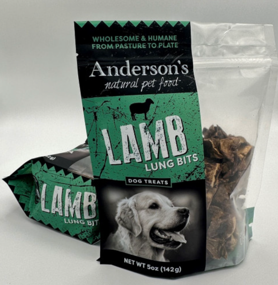 Anderson's Natural Pet Products- Lamb Lung Bits (5oz Bits, 8oz Filets, 16oz Bits)
