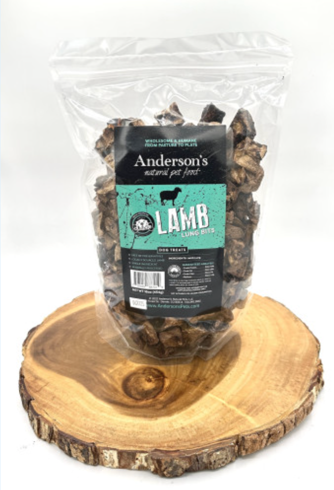 Anderson's Natural Pet Products- Lamb Lung Bits (5oz Bits, 8oz Filets, 16oz Bits)