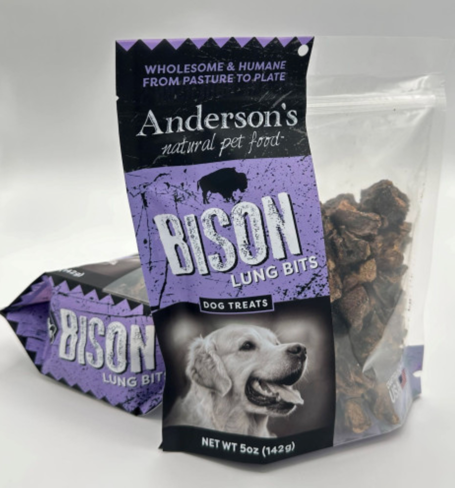 Anderson's Natural Pet Products- Bison Lung Bits (5oz Bits, 8oz Filets, 16oz Bits)
