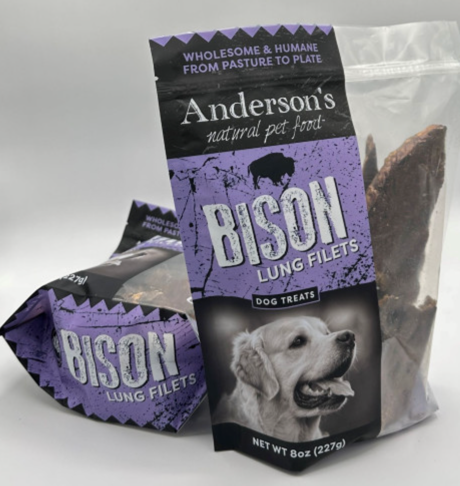 Anderson's Natural Pet Products- Bison Lung Bits (5oz Bits, 8oz Filets, 16oz Bits)