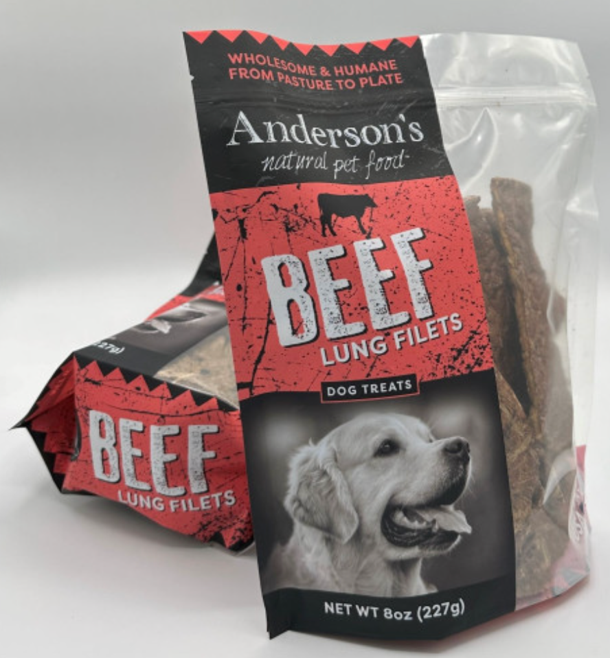 Anderson's Natural Pet Products- Beef Lung Bits (5oz Bits, 8oz Filets, 16oz Bits)