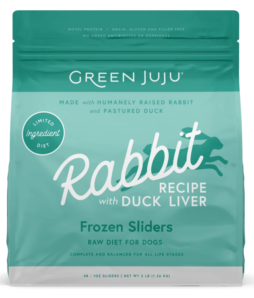 Green Juju | Rabbit Recipe For Dogs and Cats (3lb Sliders, 6lb Patties)