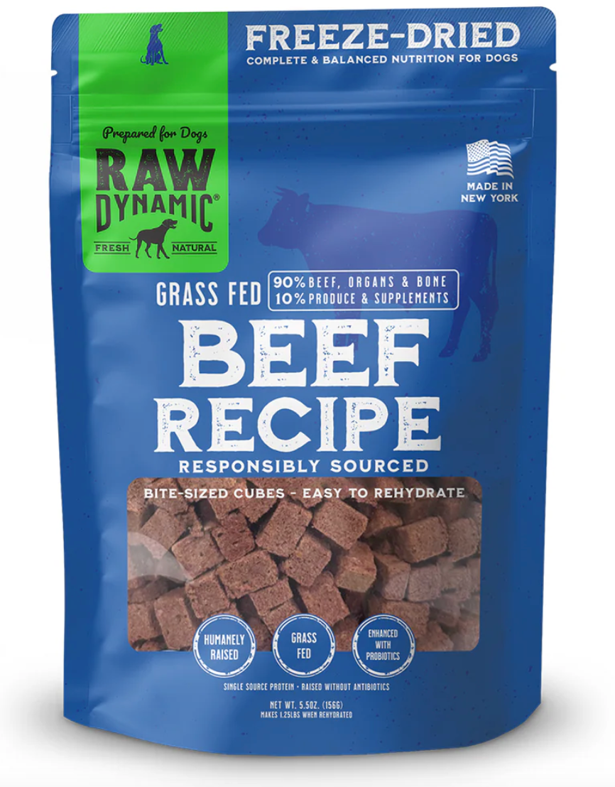 Raw Dynamic- Beef Freeze-Dried Recipe For Dogs (5.5oz, 14oz)