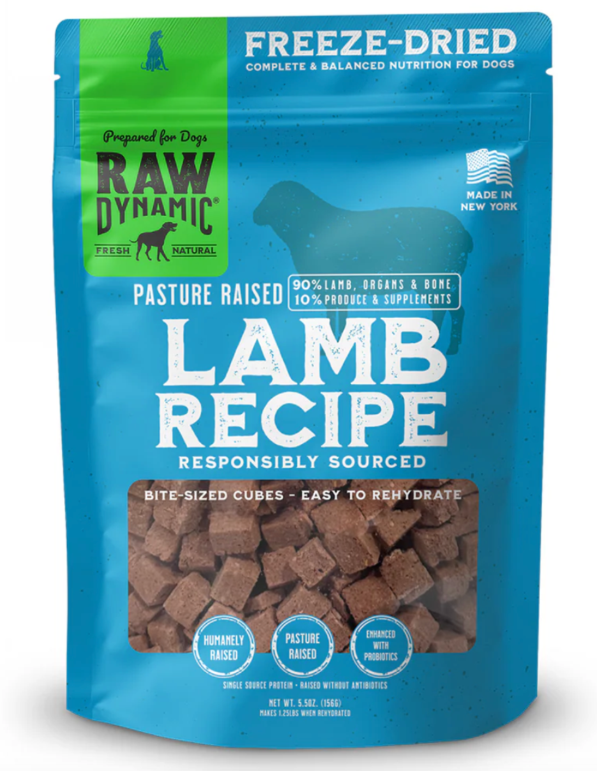 Raw Dynamic- Lamb Freeze-Dried Recipe For Dogs (5.5oz, 14oz)