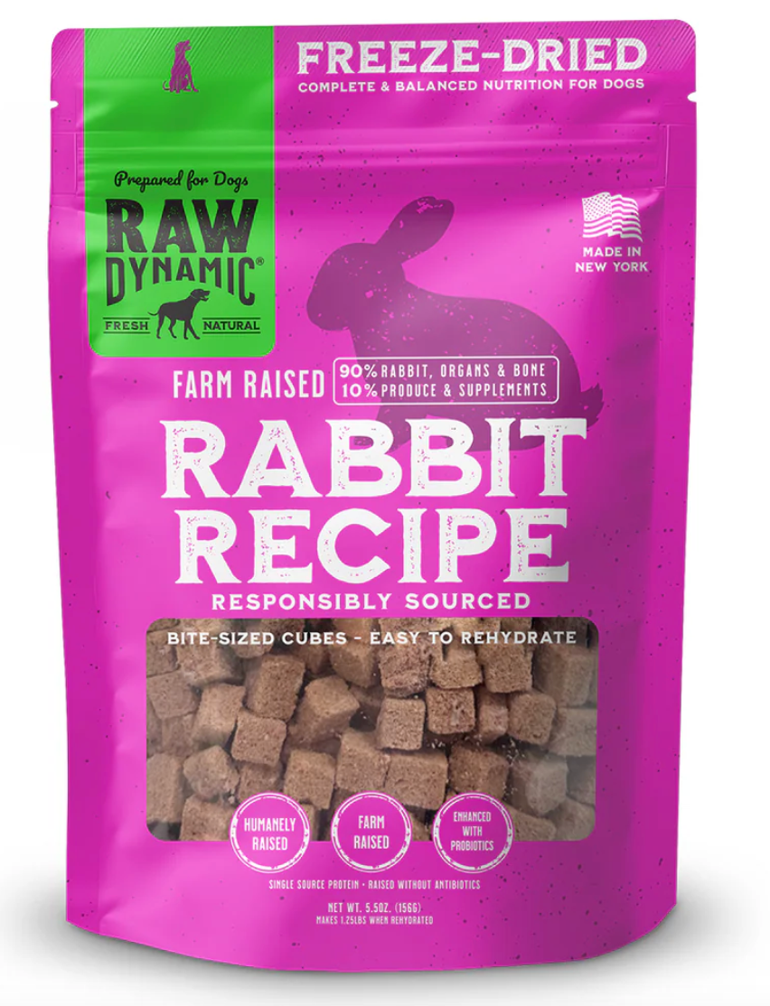 Raw Dynamic- Rabbit Freeze-Dried Recipe For Cats (5.5oz)