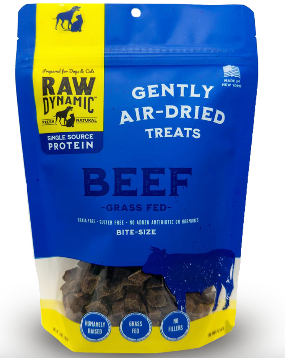 Raw Dynamic- Beef Air-Dried Treats For Dogs and Cats (3.6oz)