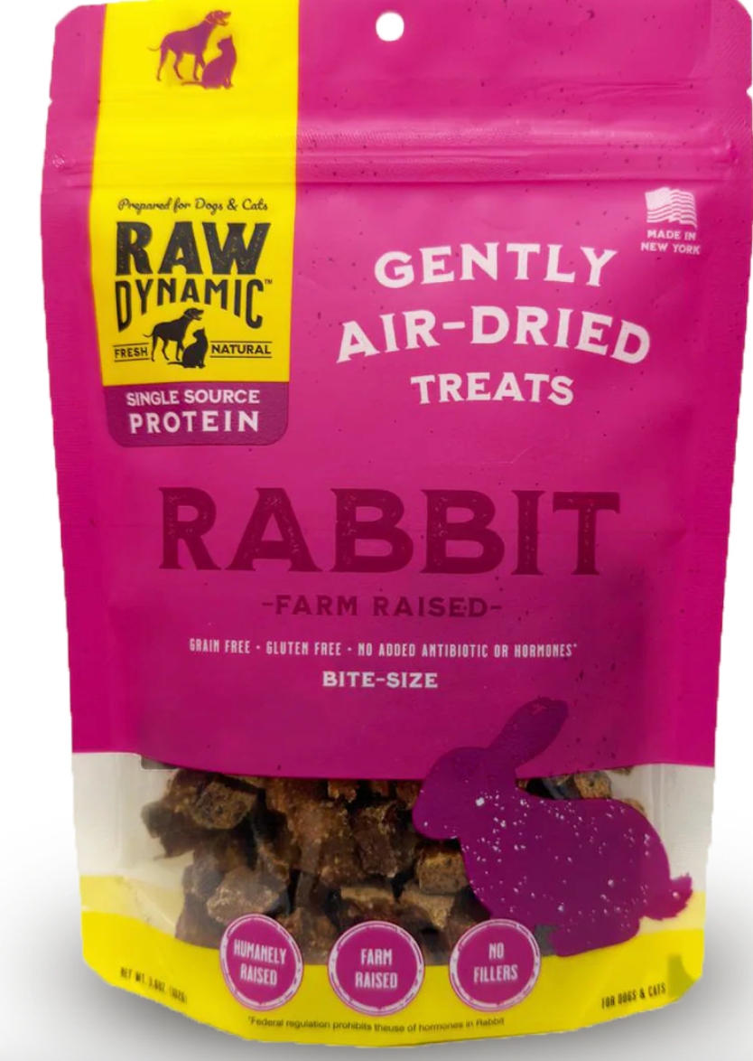 Raw Dynamic- Rabbit Air-Dried Treats For Dogs and Cats (3.6oz)