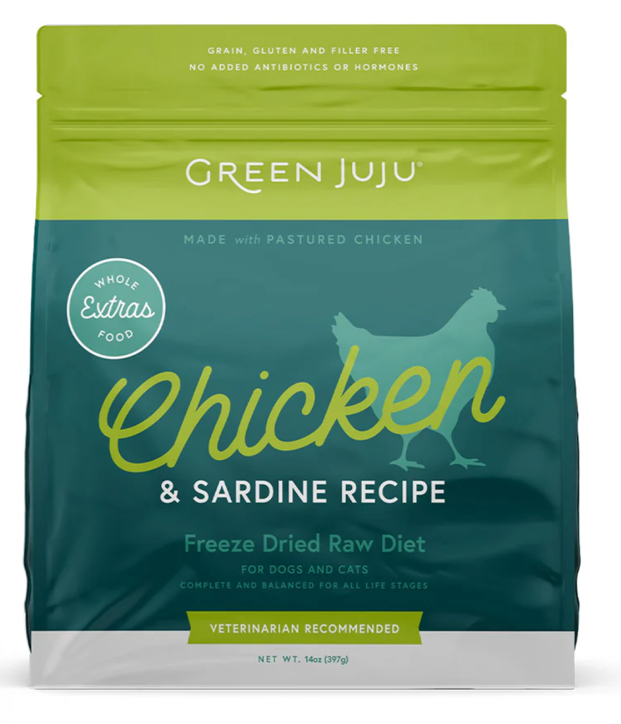 Green Juju | Extras Chicken & Sardine Freeze-Dried Meal For Dogs and Cats (14oz)