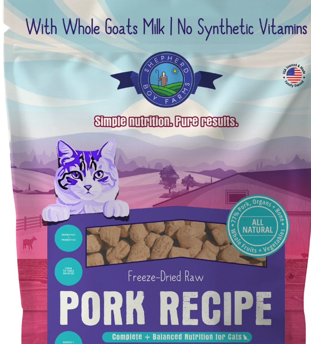 Shepherd Boy Farms- Cat Freeze-Dried Pork Recipe (12oz)