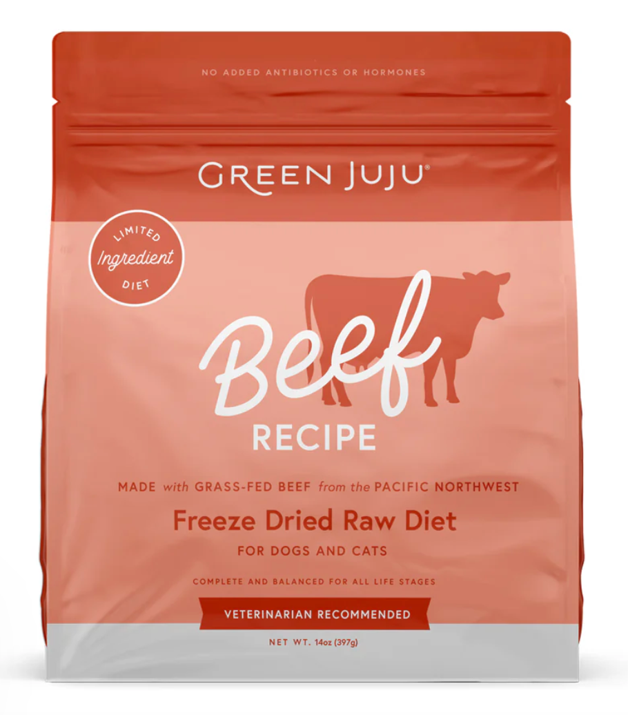 Green Juju | Beef Freeze-Dried Raw Diet For Dogs and Cats (14oz)