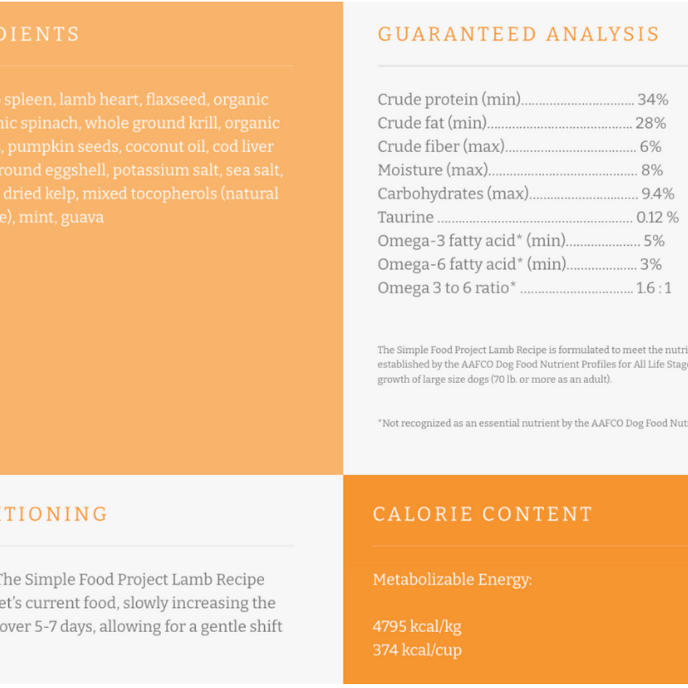 The Simple Food Project - Lamb Recipe (for dogs)