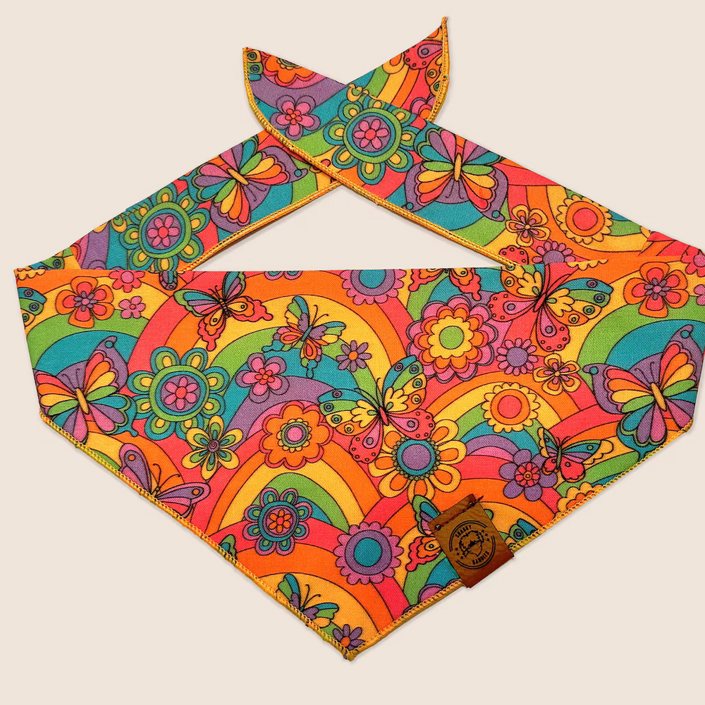 
                  
                    Hippy Vibes Printed Dog Bandana // Sustainable // 100% Cotton // Tie On // Slim Fitted
                  
                