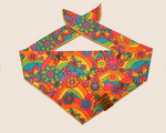 Hippy Vibes Printed Dog Bandana // Sustainable // 100% Cotton // Tie On // Slim Fitted