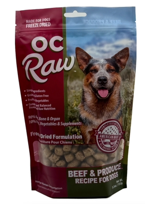 OC Raw Freeze-Dried Beef and Produce