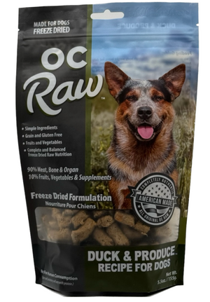 OC Raw Freeze-Dried Duck and Produce