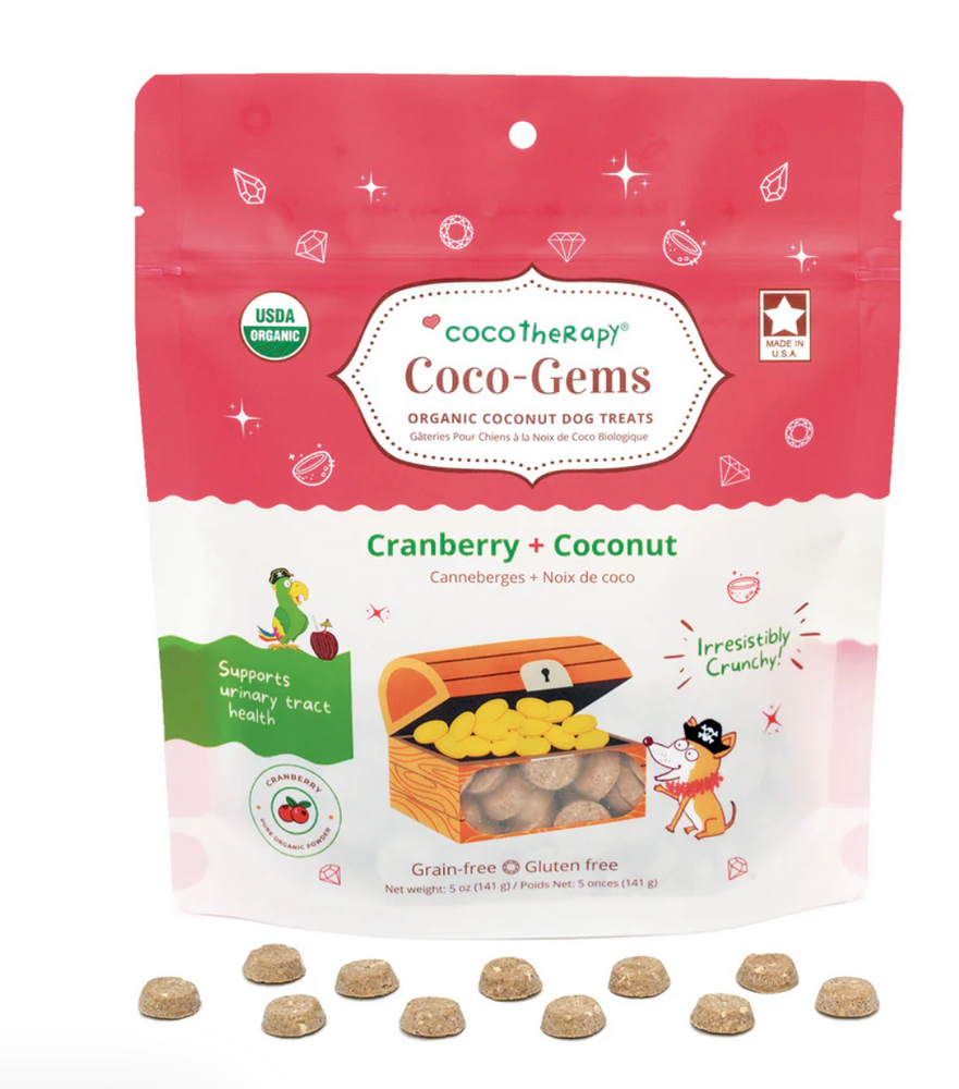 Cocotherapy Coco-Gems Training Treats Cranberry + Coconut, 5 ounces