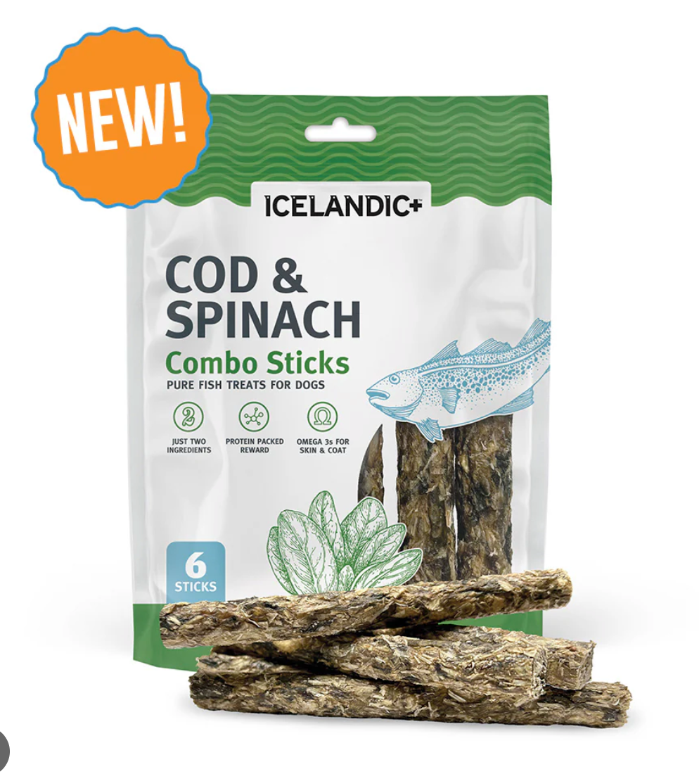 Icelandic+ Combo Sticks: Cod & Spinach - 2oz