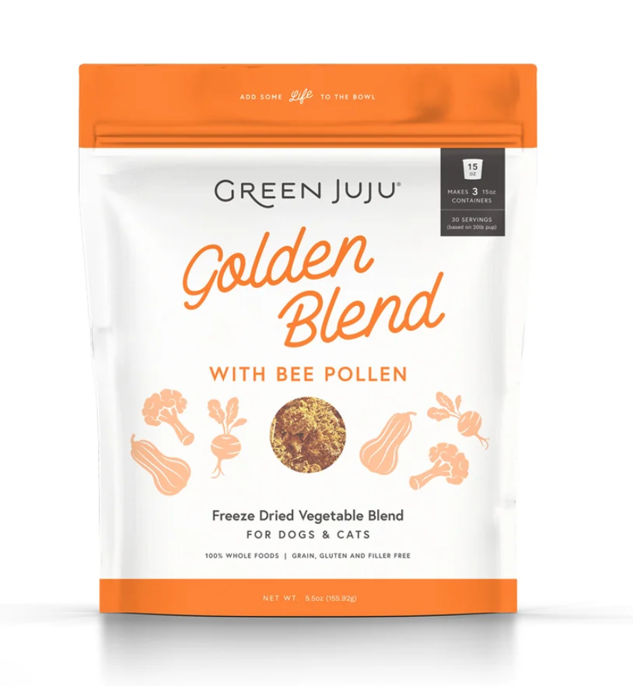Green Juju | Golden Blend with Bee Pollen Freeze Dried Vegetable Blend for Dogs & Cats 1.75 oz