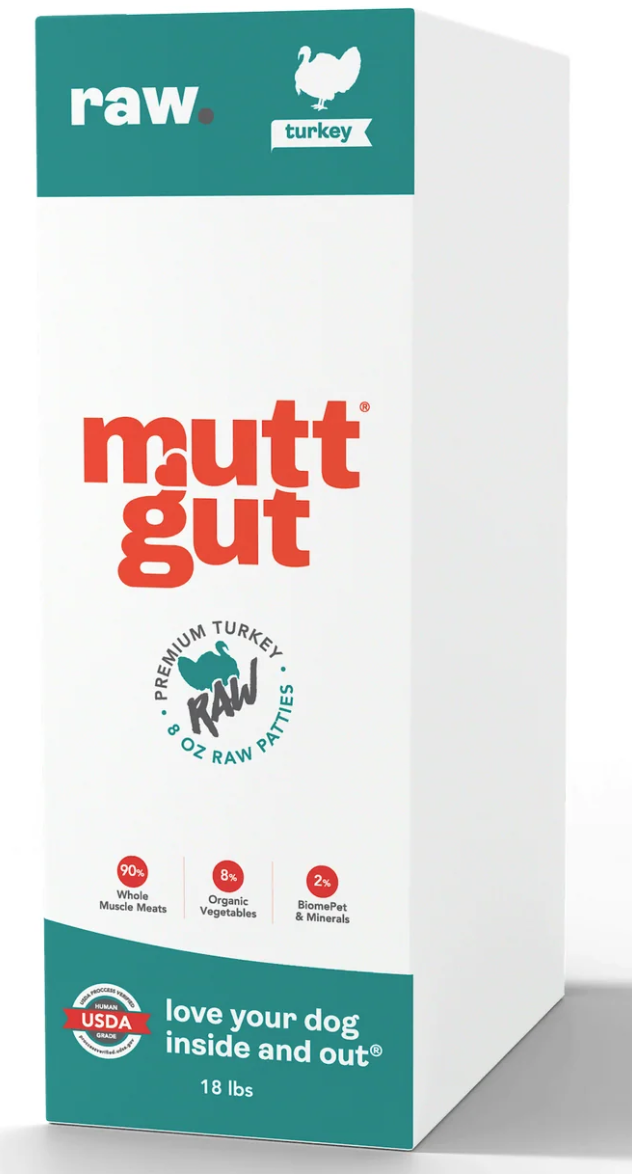 Mutt Gut | Turkey Recipe Frozen Raw Food For Dogs (18lb)