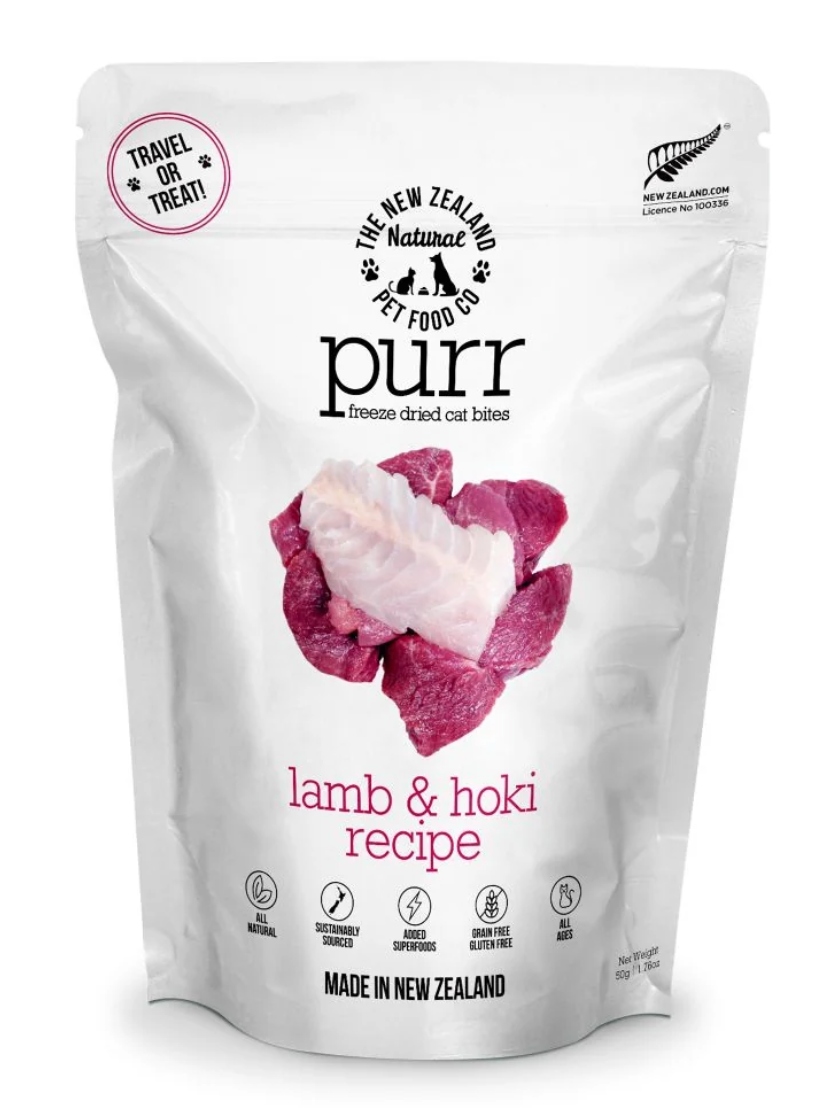 The New Zealand Pet Food CO. Meow- Lamb and Hoki Freeze Dried Cat Bites 1.76oz