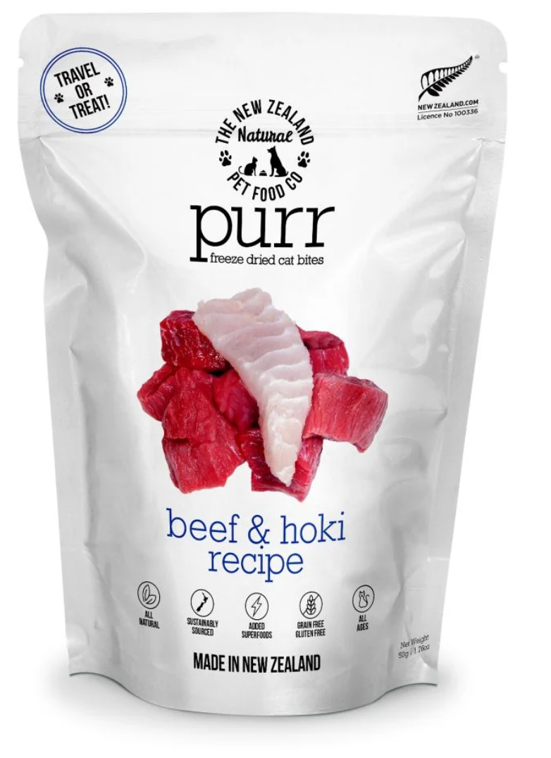 The New Zealand Pet Food CO. Meow- Beef and Hoki Freeze Dried Cat Bites 1.76oz
