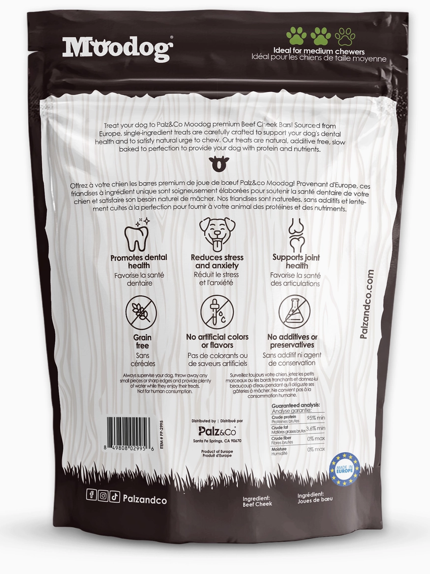 Palz&Co | Moodog Beef Cheek Bars (6 Pack)