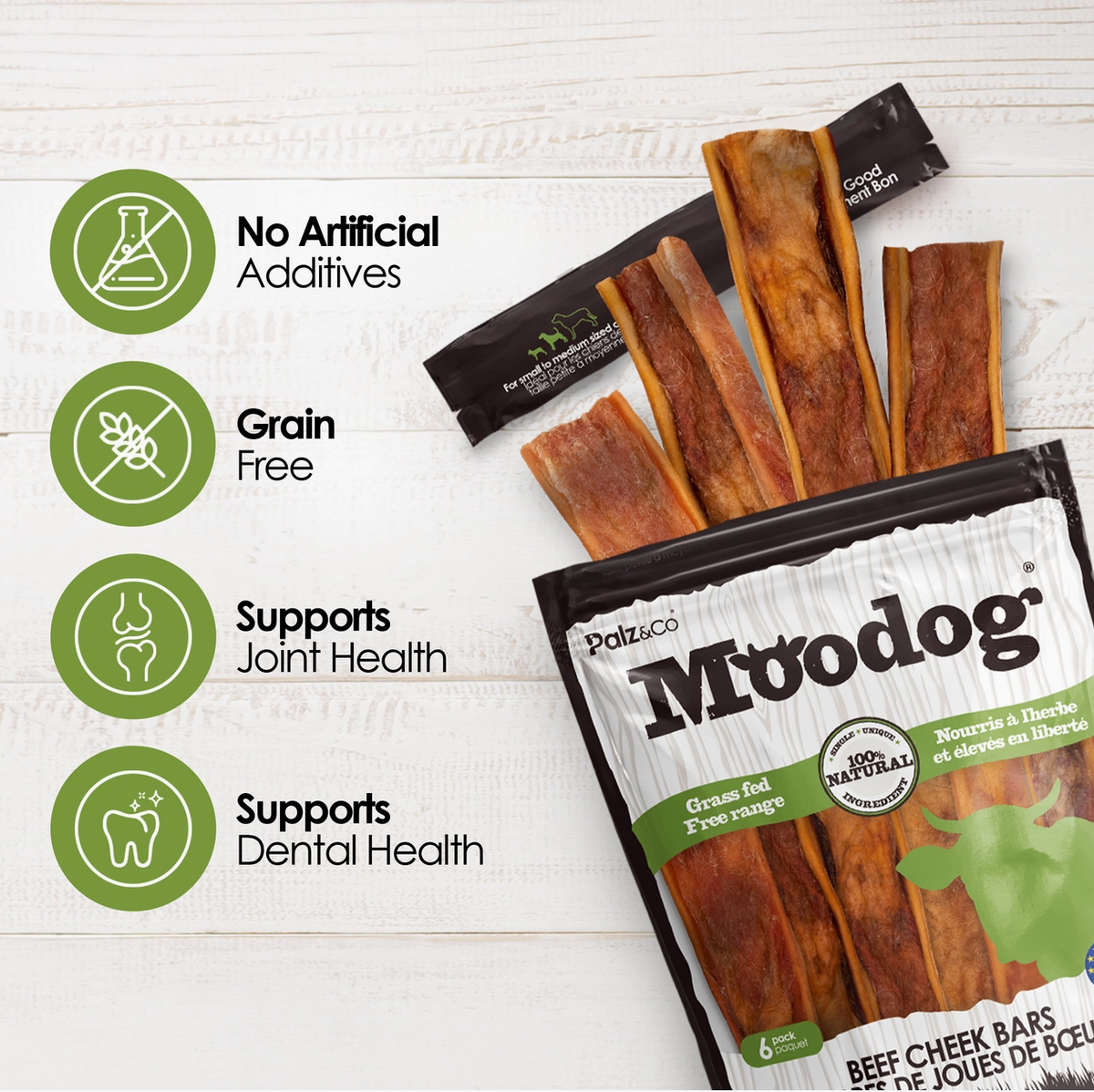 Palz&Co | Moodog Beef Cheek Bars (6 Pack)