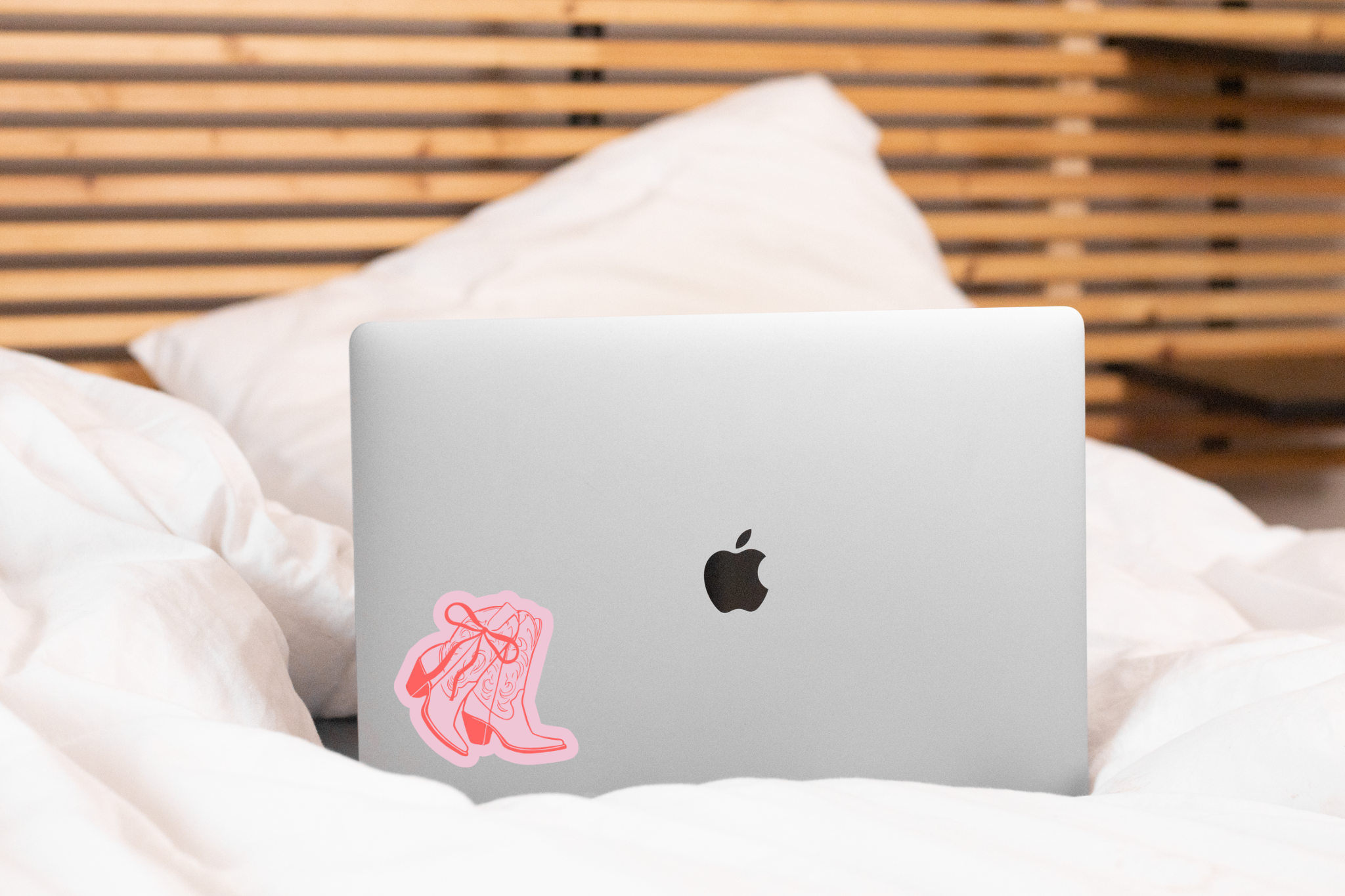 Yarnival - Pink Coquette Boots Sticker - cowgirl, west, girl, girly