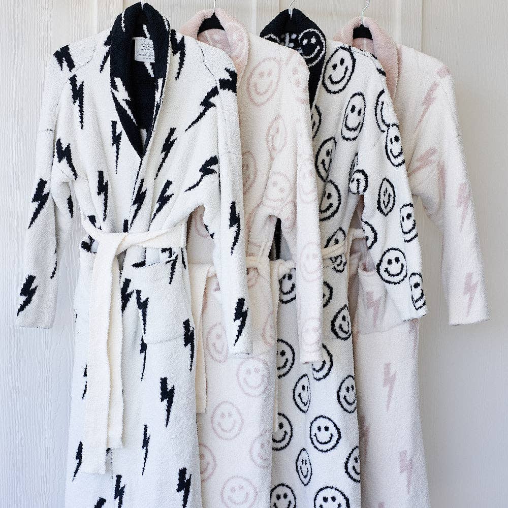 Local Beach - Lightning Bolt Luxe Robe: Sand/Cream / One Size Fits Most