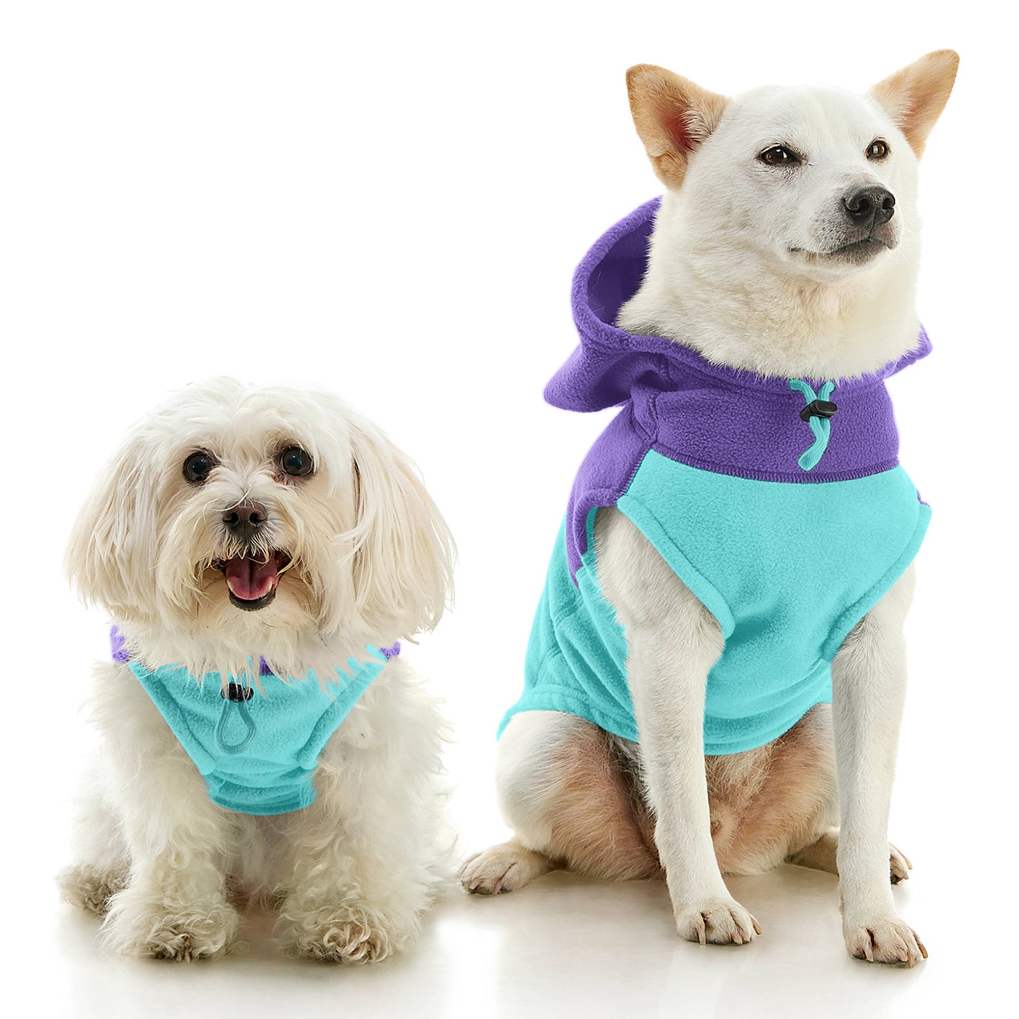 Gooby - #72232 Fleece Vest Hoodie Two Tone: Black / X-Small