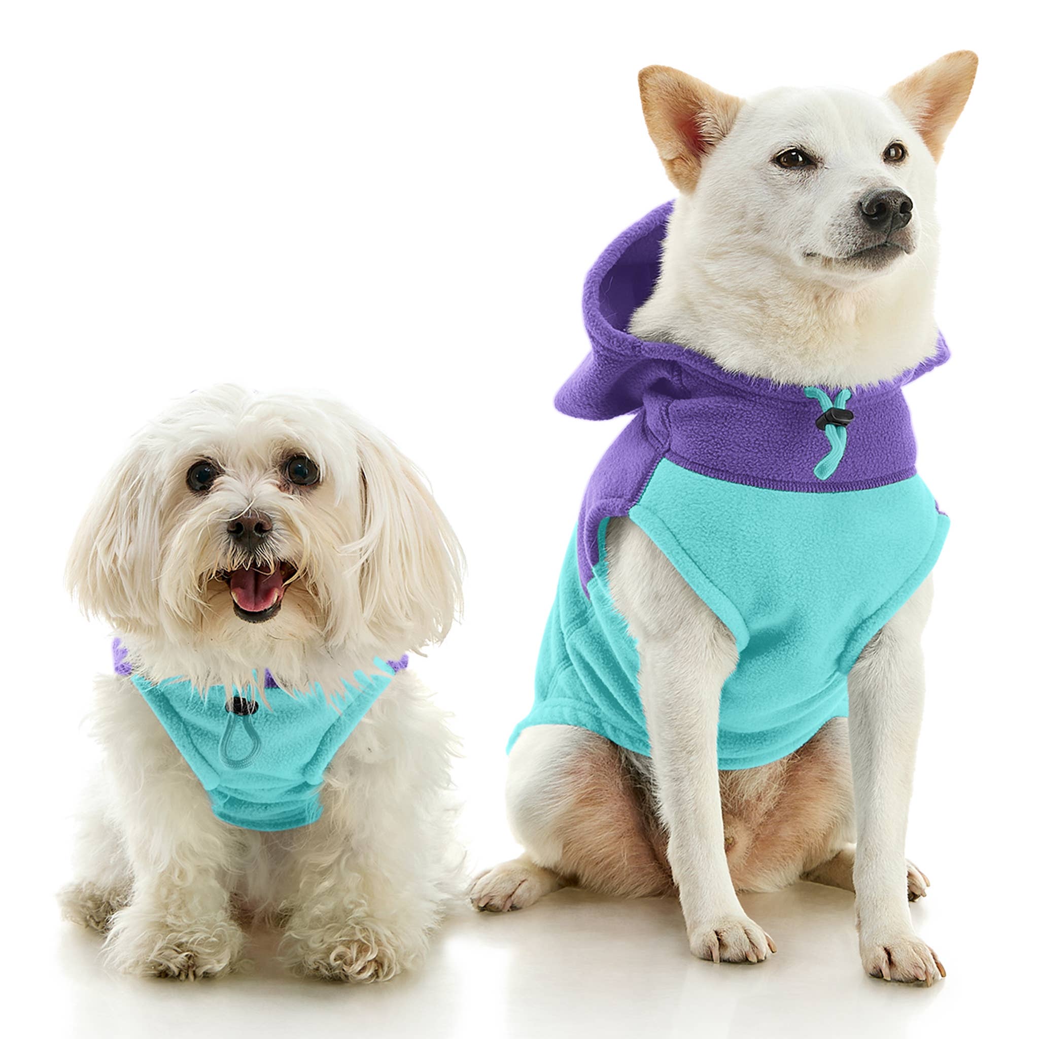 Gooby - #72232 Fleece Vest Hoodie Two Tone: Black / X-Small